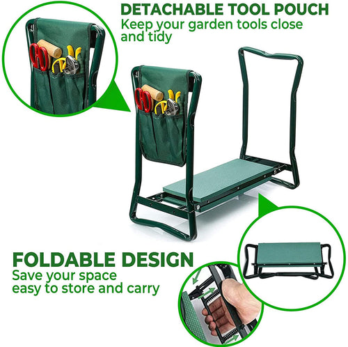 Foldable Garden Kneeler Seat with Foam Pad