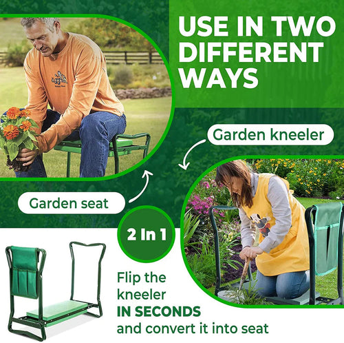 Foldable Garden Kneeler Seat with Foam Pad